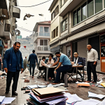 Stressful Modern Life**

*   **Prompt:** A visually chaotic scene depicting the sources of stress in modern Turkish life: crowded Istanbul streets, a busy office with overflowing paperwork, a smartphone displaying numerous notifications, and a family struggling to balance work and home life. The overall tone should be anxious and overwhelming, reflecting the feeling of being constantly bombarded.

**