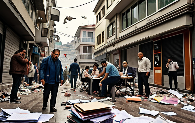 Stressful Modern Life**

*   **Prompt:** A visually chaotic scene depicting the sources of stress in modern Turkish life: crowded Istanbul streets, a busy office with overflowing paperwork, a smartphone displaying numerous notifications, and a family struggling to balance work and home life. The overall tone should be anxious and overwhelming, reflecting the feeling of being constantly bombarded.

**